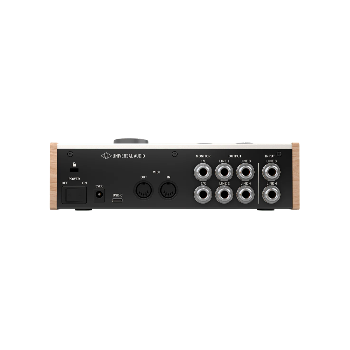 Interfaz de audio Universal Audio Volt 476, panel posterior y conexiones