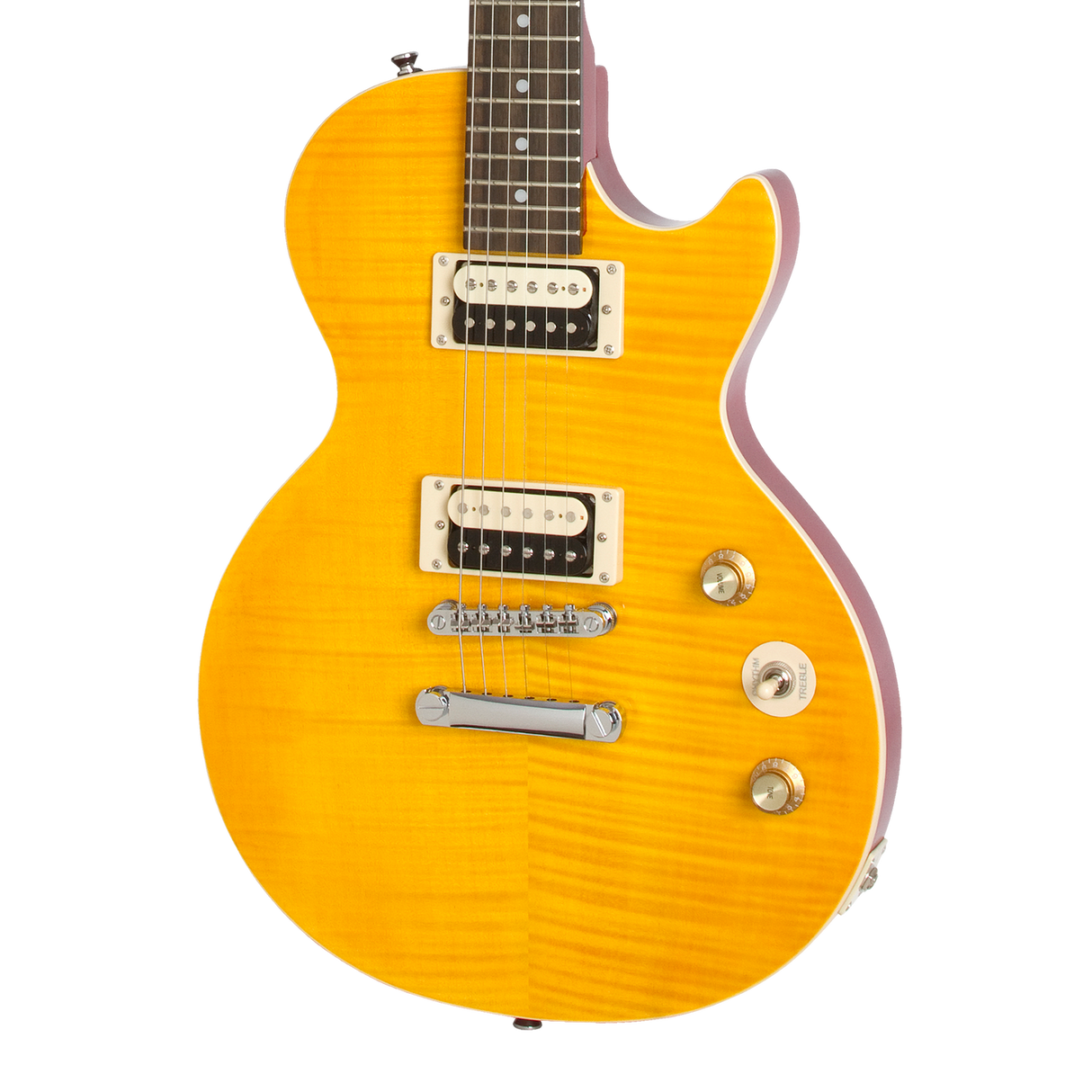 Detalle del cuerpo de la Epiphone Slash Les Paul Special-II Appetite Amber