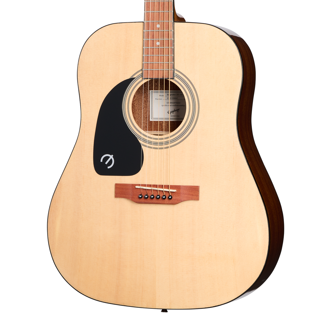 Vista principal de la Epiphone Songmaker DR-100 zurda Natural