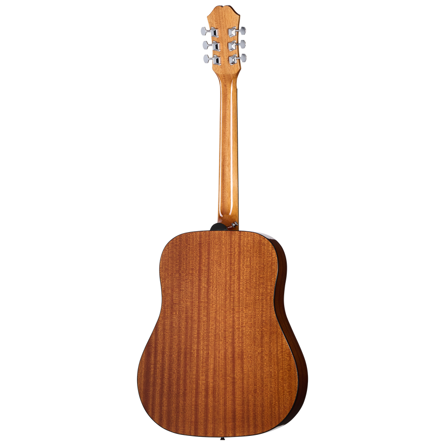 Detalle posterior del cuerpo de la Epiphone DR-100 zurda Natural