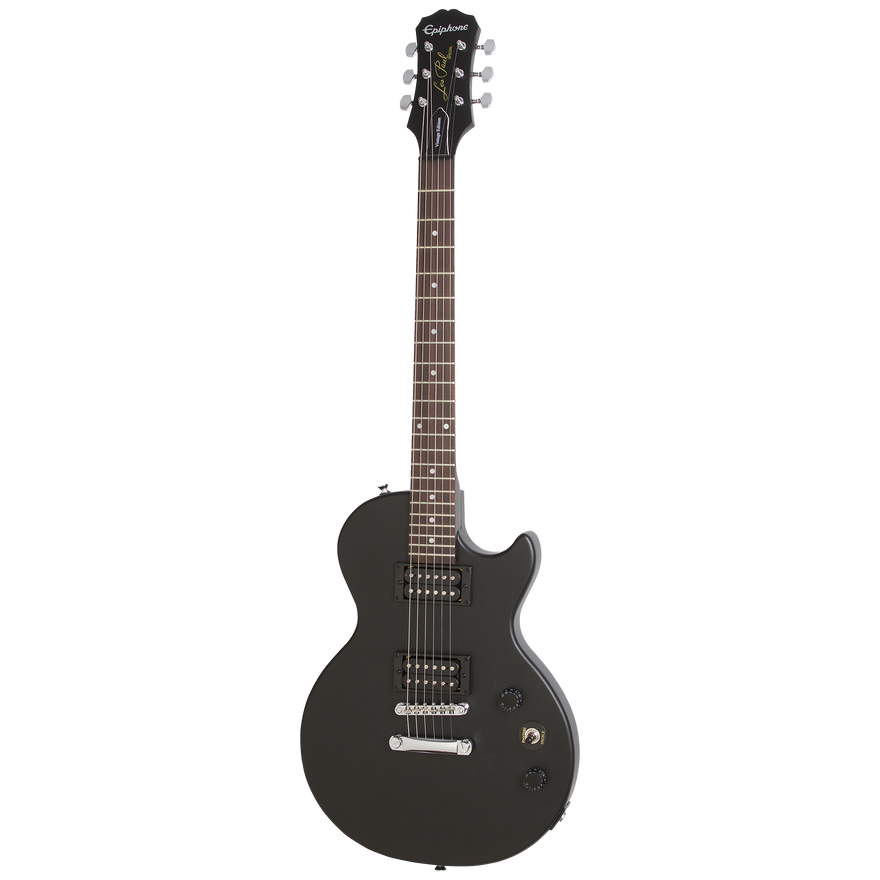 Guitarra Epiphone Les Paul Special Satin E1 Vintage Worn Ebony, vista frontal completa