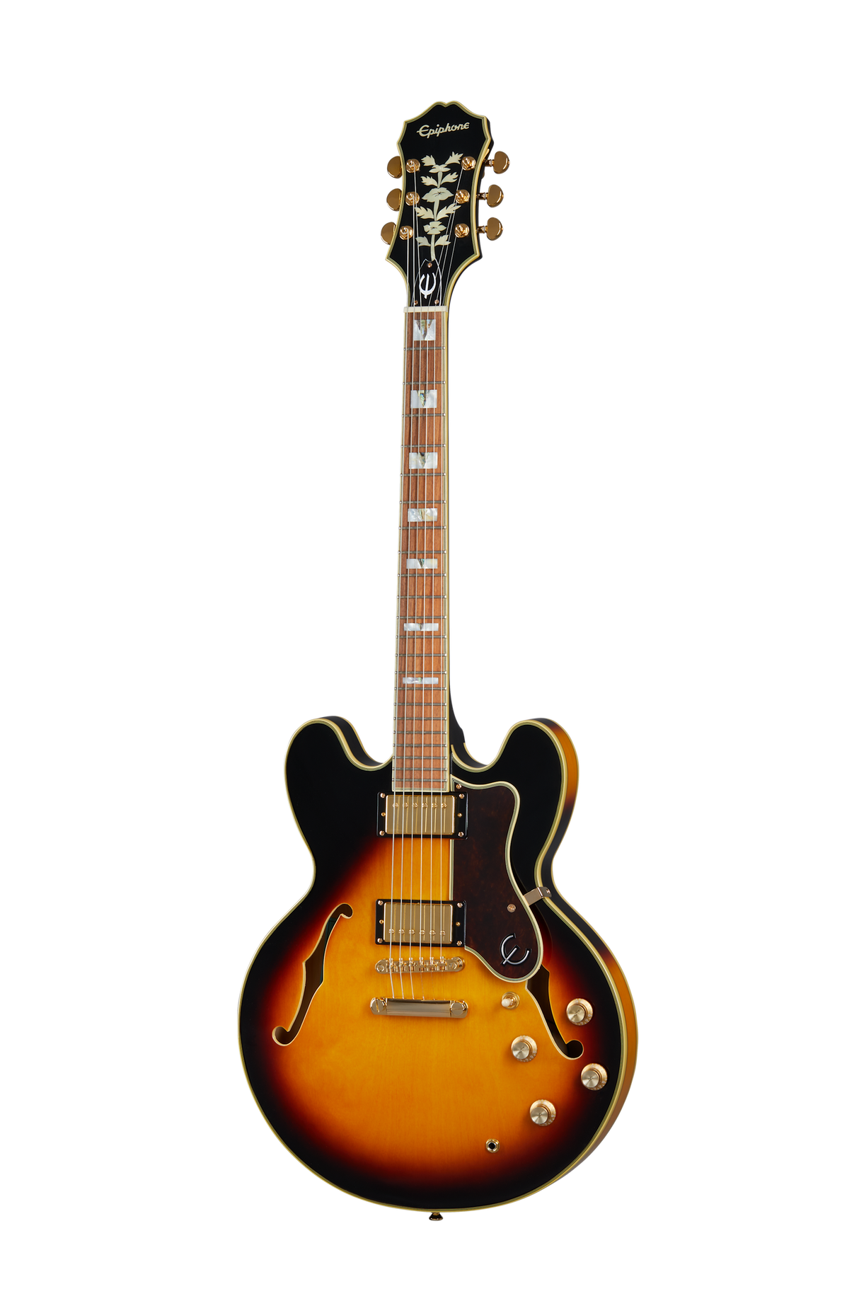 Guitarra Epiphone Sheraton-II Pro Vintage Sunburst, vista frontal completa