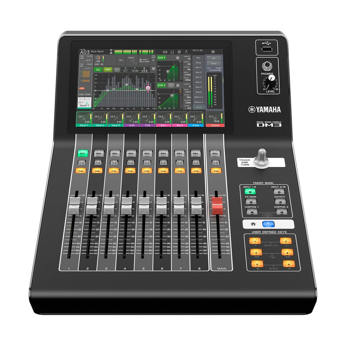 Consola digital Yamaha DM3 Standard vista frontal sobre fondo blanco