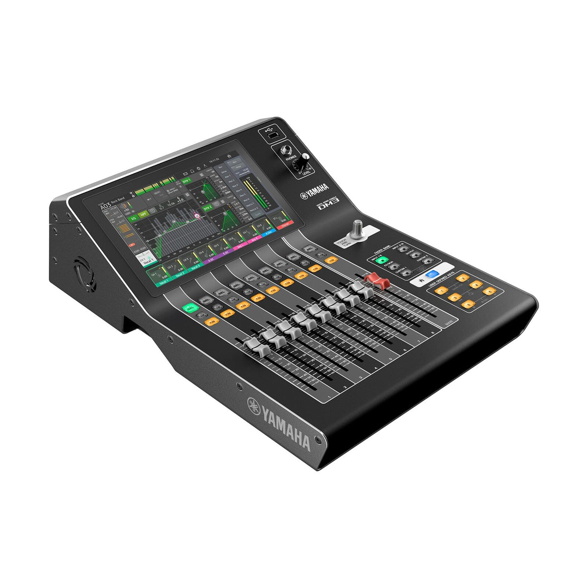 Consola digital Yamaha DM3 Standard vista perspectiva derecha sobre fondo blanco