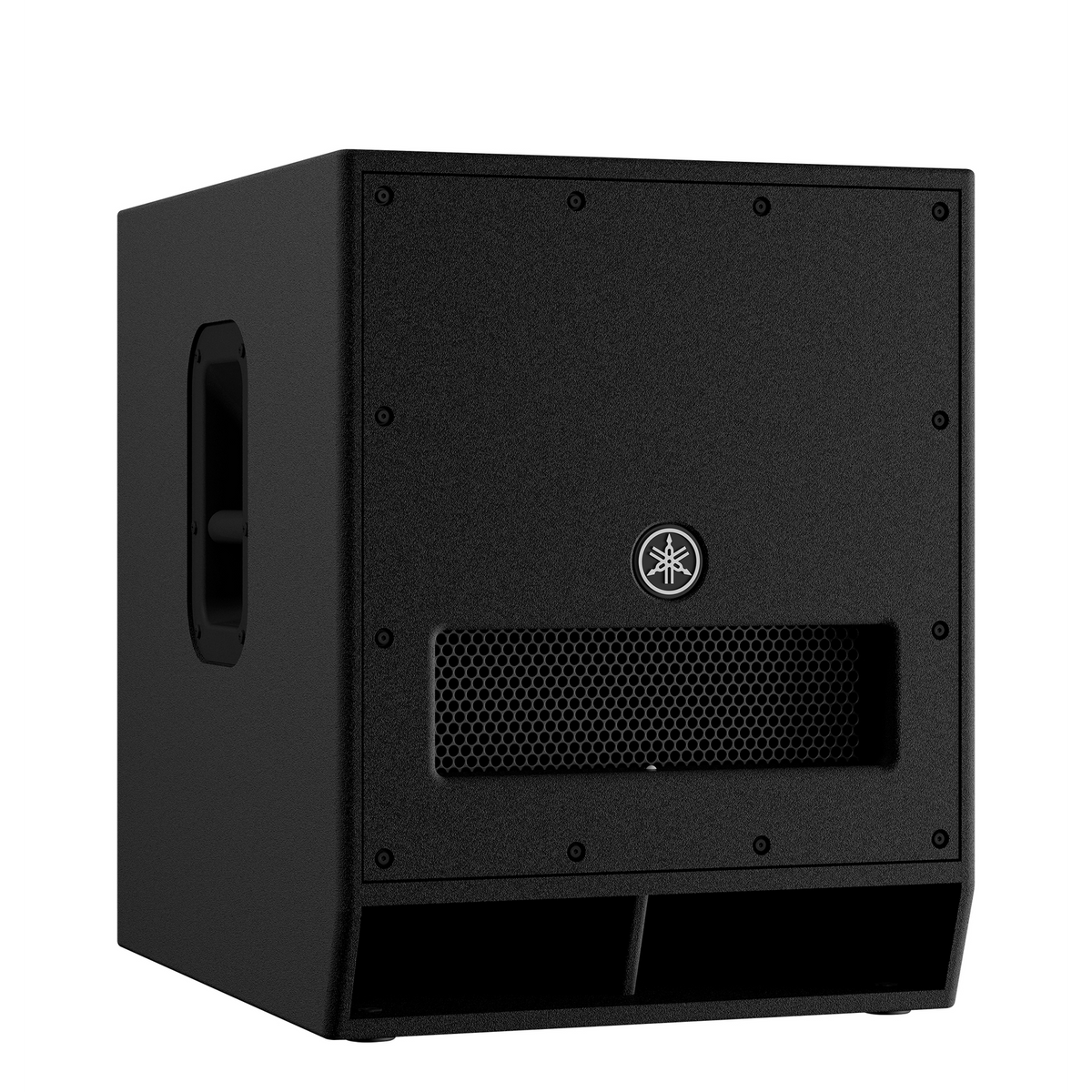 Subwoofer Yamaha DXS15mkII perspectiva sobre fondo blanco