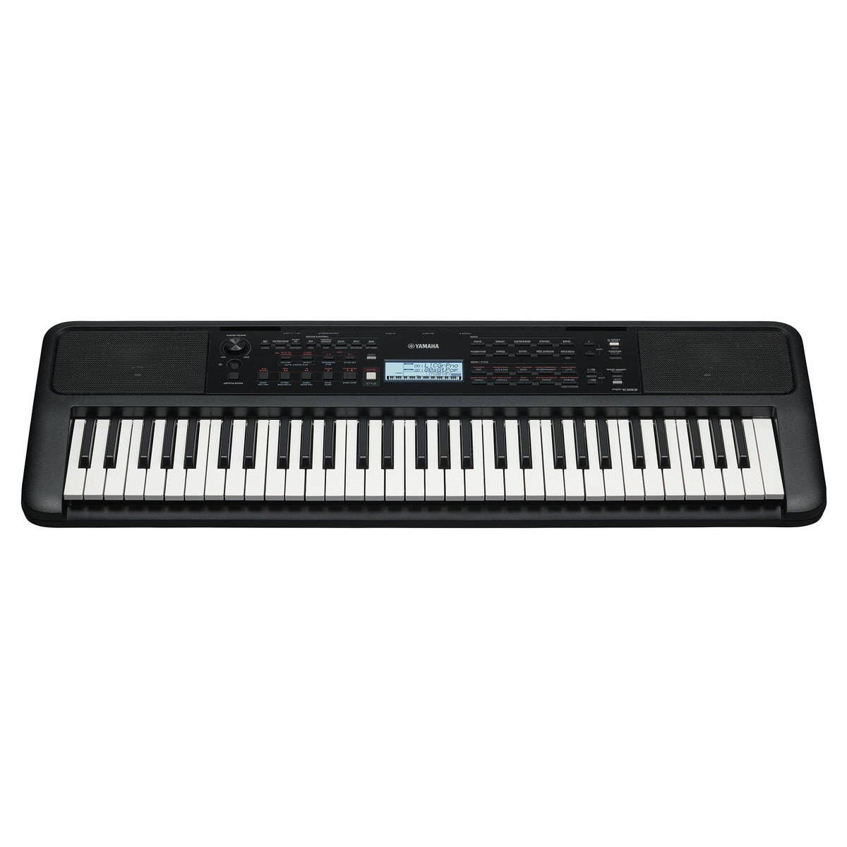 Teclado Yamaha PSR-E383, vista frontal