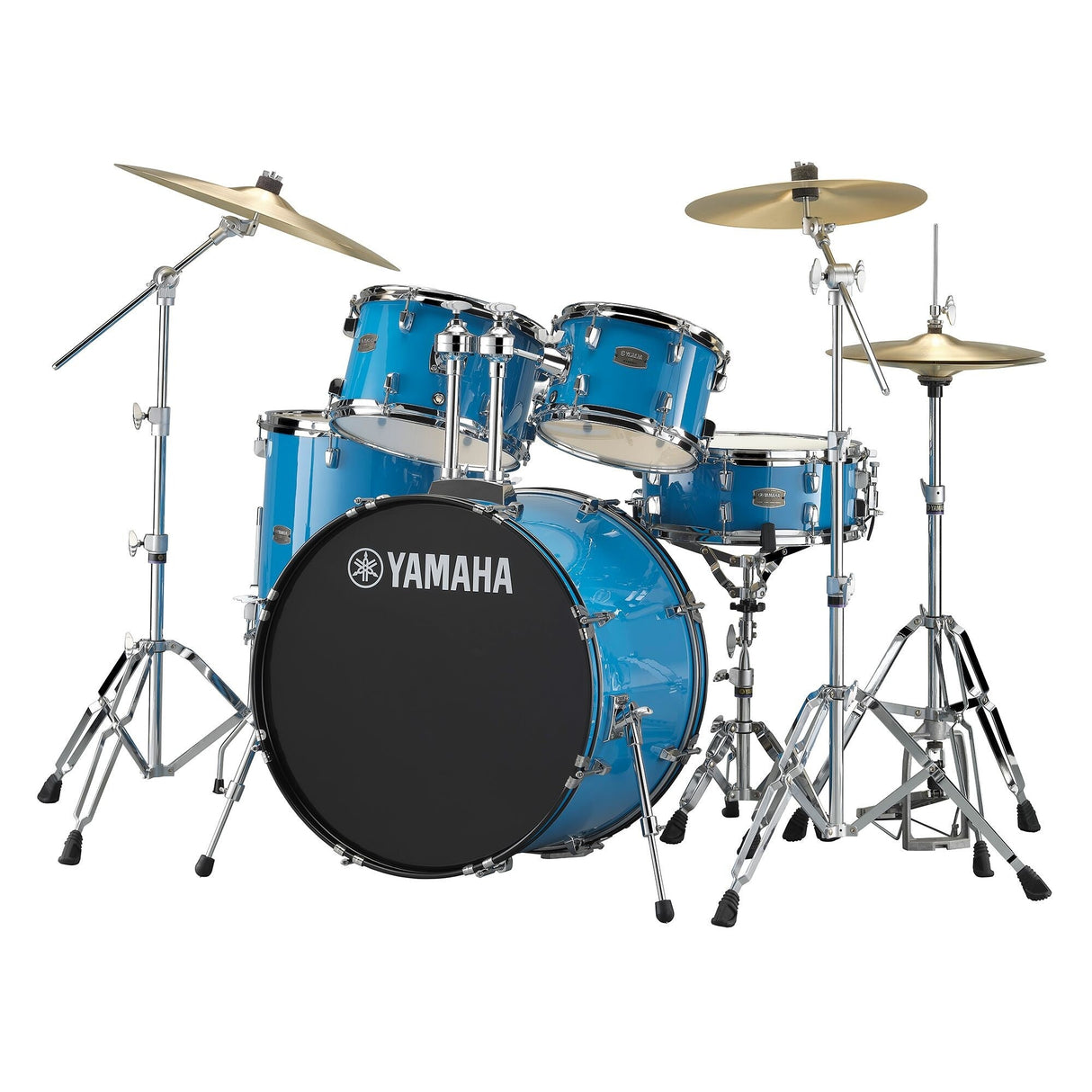 Batería Acústica Yamaha Ryden SKY Blue, batería completa sobre fondo blanco