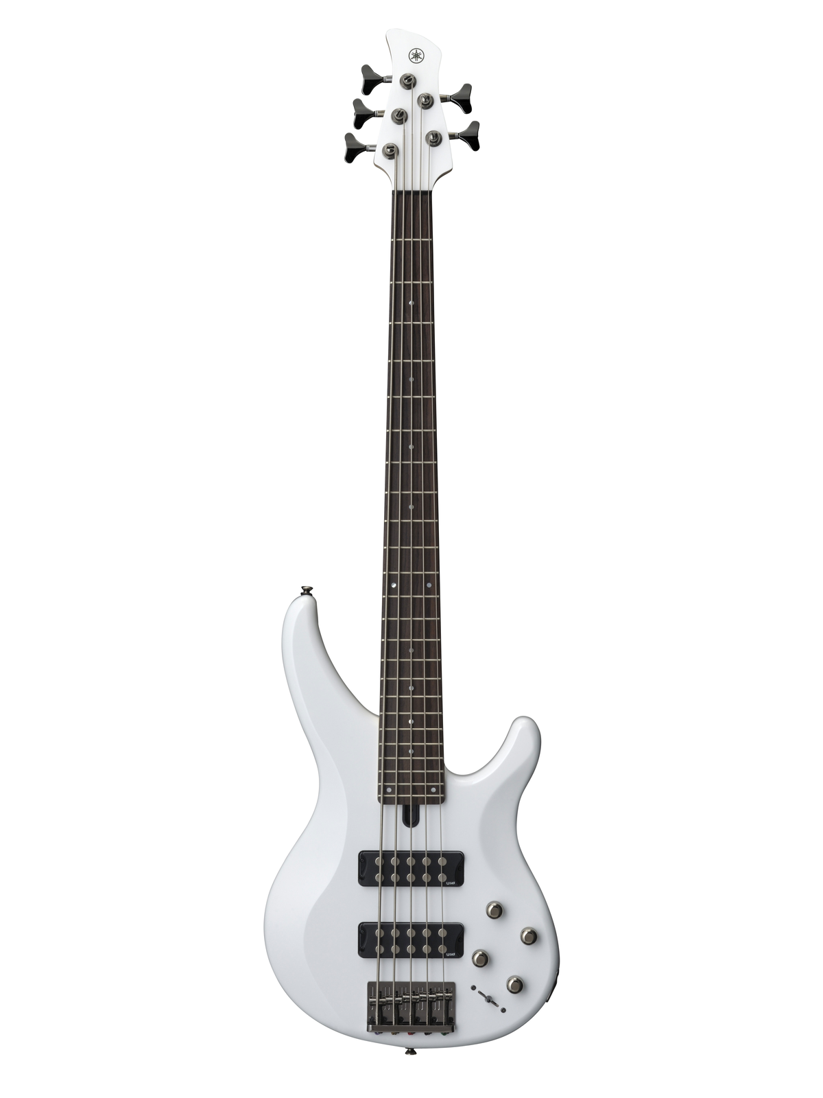 Bajo Yamaha TRBX305 blanco, vista frontal completa