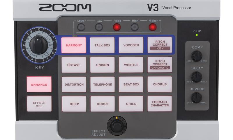 Procesador vocal Zoom V3, vista superior
