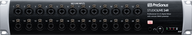 Mezcladora digital PreSonus StudioLive 24R panel de entradas