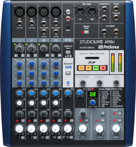 Mezcladora PreSonus StudioLive AR8c vista superior