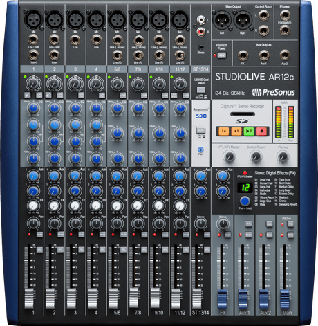 Mezcladora PreSonus StudioLive AR12c vista superior