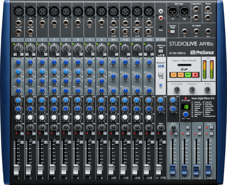 Mezcladora PreSonus StudioLive AR16c vista superior