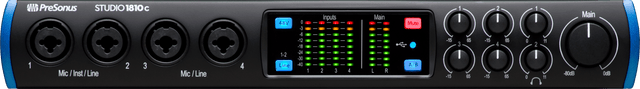 Interfaz PreSonus Studio 1810c vista frontal