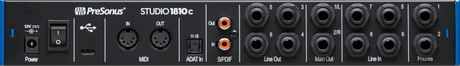 Interfaz PreSonus Studio 1810c vista posterior