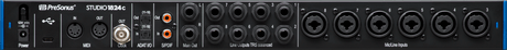 Interfaz PreSonus Studio 1824c negra vista posterior