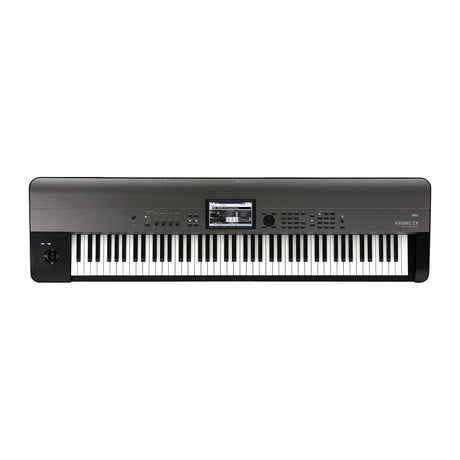 Sintetizador Korg KROME 88EX vista oficial completa sobre fondo blanco