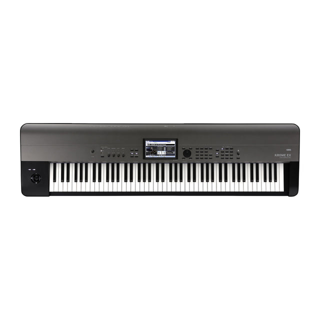 Sintetizador Korg KROME 88EX vista oficial completa sobre fondo blanco
