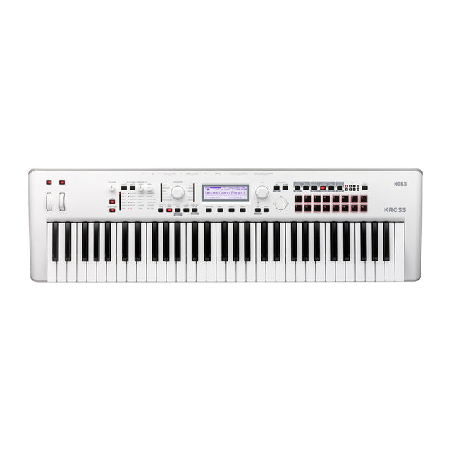 Sintetizador Korg KROSS2 61 WH Blanco vista oficial completa sobre fondo blanco