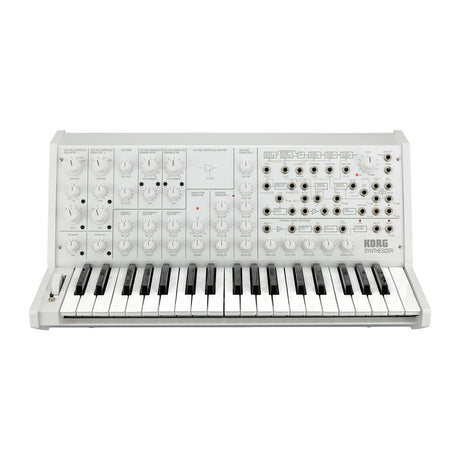 Sintetizador Korg MS 20 FS White vista oficial completa sobre fondo blanco