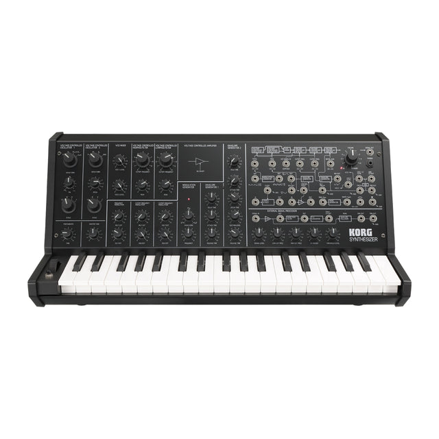 Sintetizador Korg MS 20 Mini vista oficial completa sobre fondo blanco