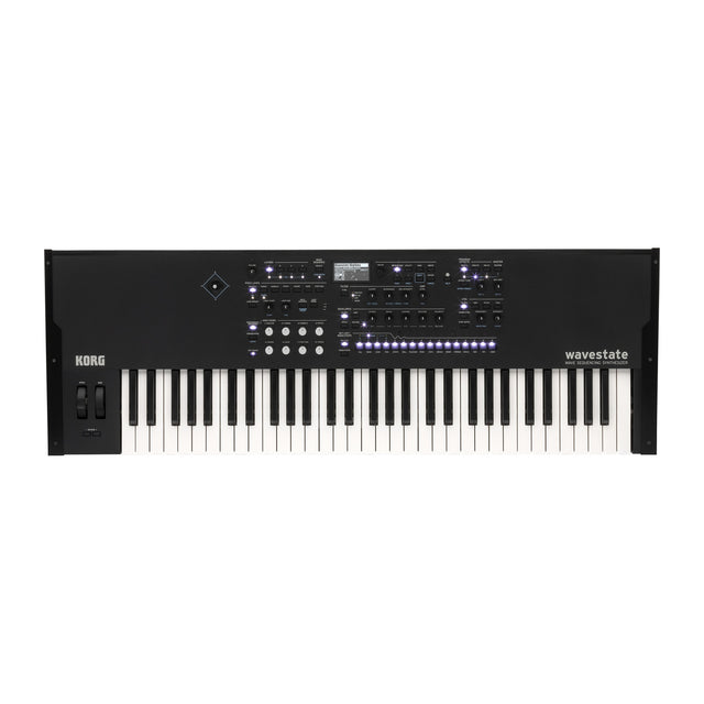 Sintetizador Korg wavestate SE vista oficial completa sobre fondo blanco