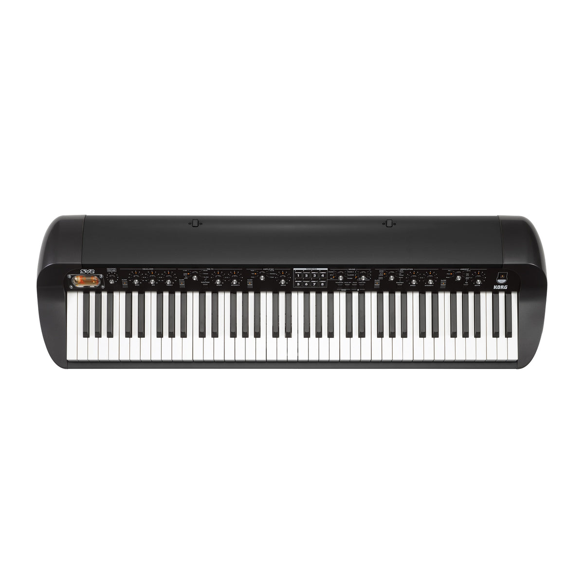 Piano Digital Korg SV2 73 vista oficial completa sobre fondo blanco