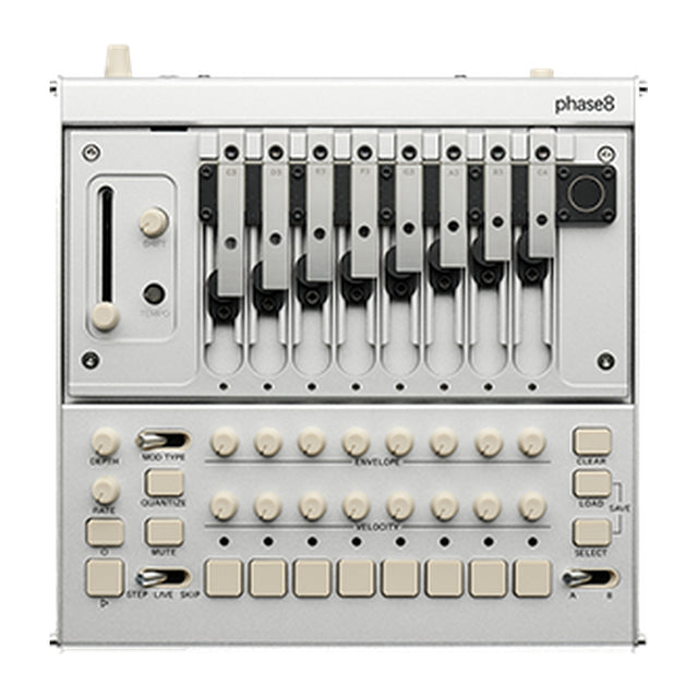 Sintetizador Korg KB PHASE8 vista oficial completa sobre fondo blanco