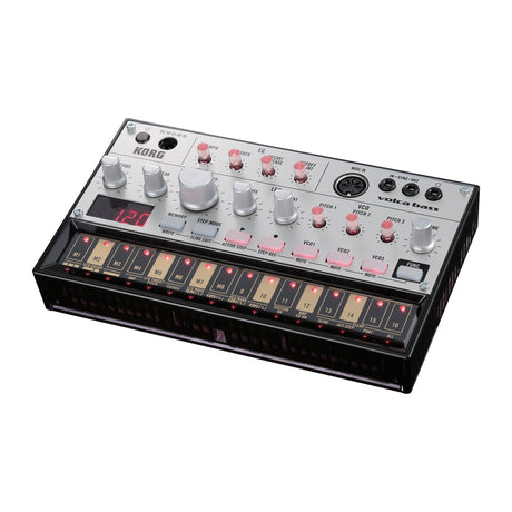 Sintetizador Korg Volca Bass vista oficial completa sobre fondo blanco