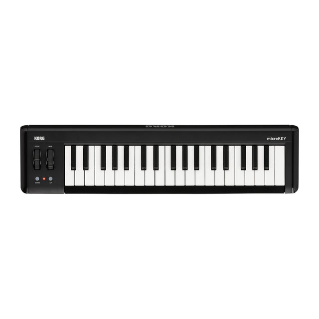 Controlador MIDI Korg microKEY2 37 vista oficial completa sobre fondo blanco