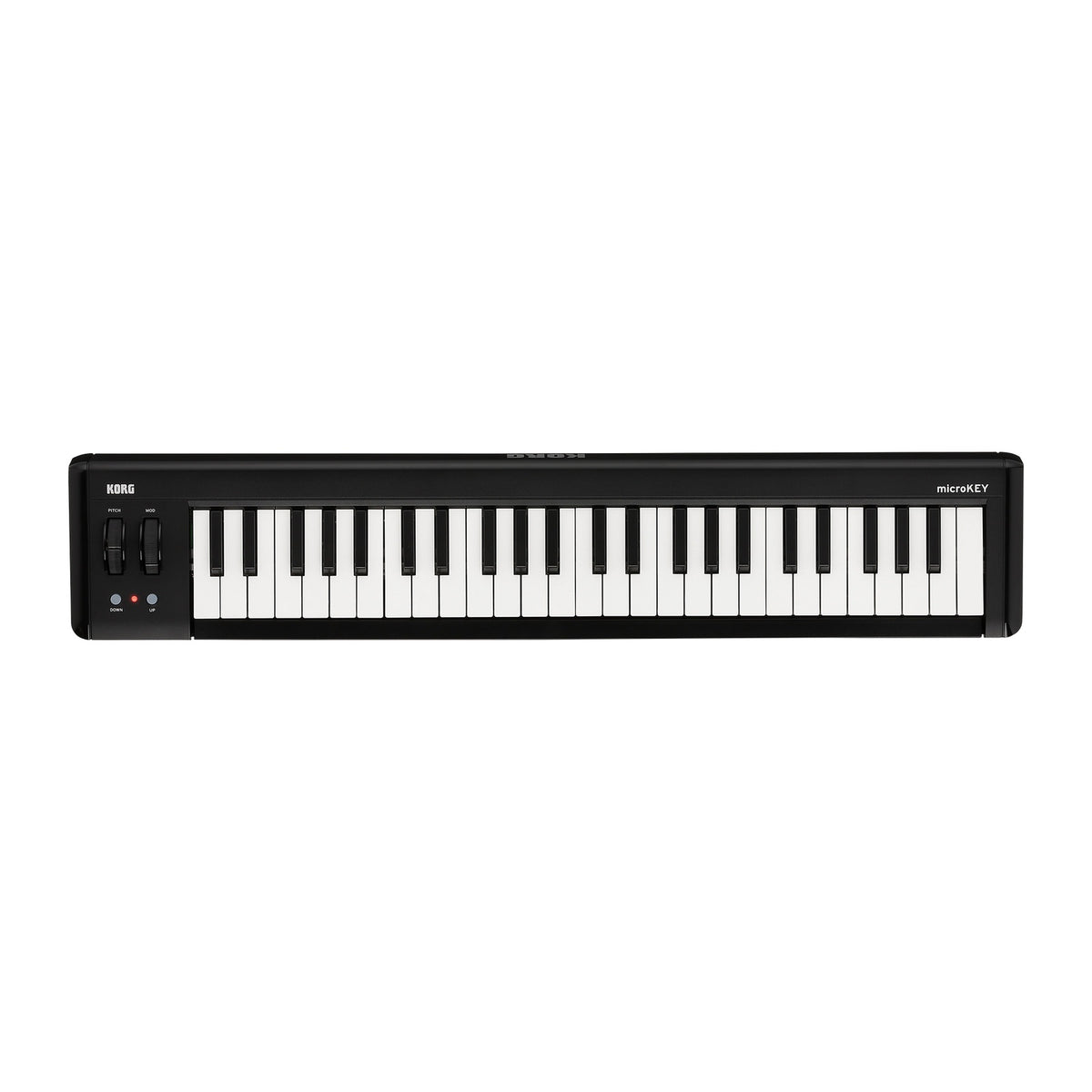 Controlador MIDI Korg microKEY2 49 vista oficial completa sobre fondo blanco