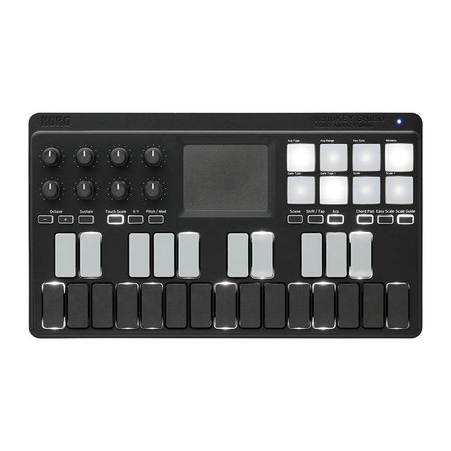 Controlador MIDI Korg nanoKEY ST vista oficial completa sobre fondo blanco
