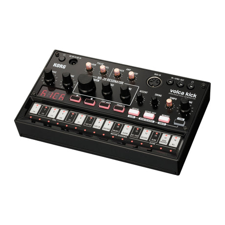 Sintetizador Korg Volca Kick vista oficial completa sobre fondo blanco