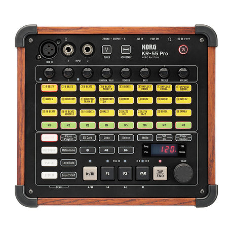 Caja de Ritmos Korg KR 55 Pro vista oficial completa sobre fondo blanco