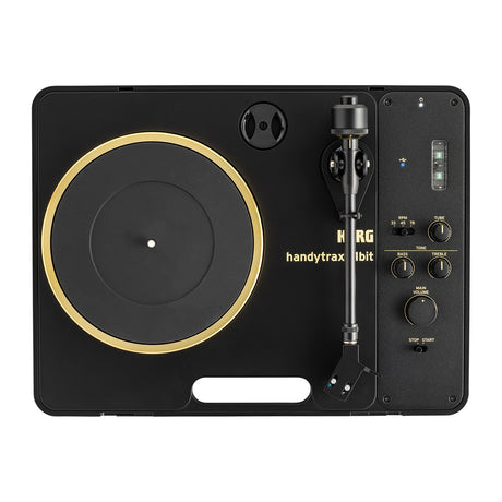 Tocadiscos Korg Handytraxx 1Bit vista oficial completa sobre fondo blanco