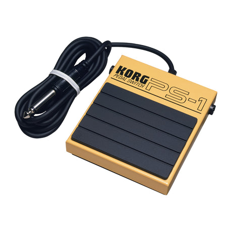 Pedal Interruptor Korg PS 1 Amarillo vista oficial completa sobre fondo blanco