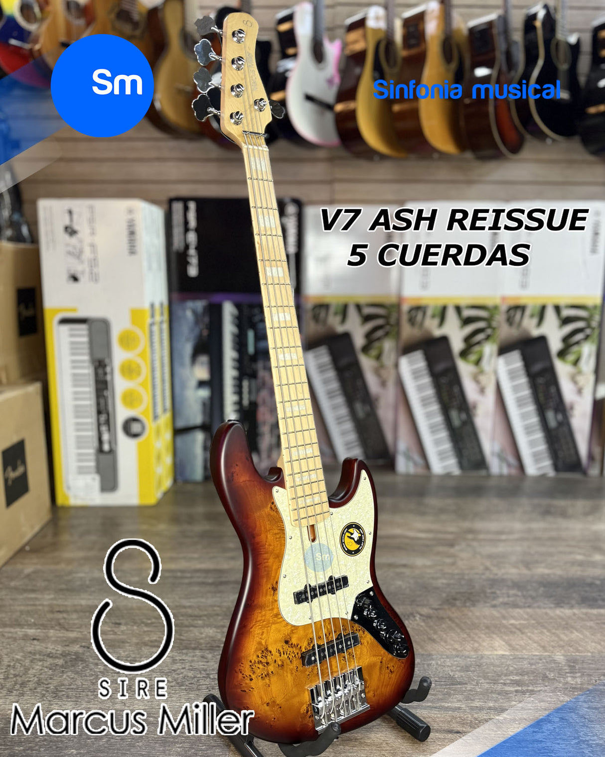 Bajo Eléctrico Sire Marcus Miller V7 Ash Reissue 5 Cuerdas