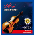 Empaque completo del juego de cuerdas Alice A703 para violín 4/4