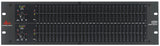 Ecualizador dbx 1231 completo, vista frontal sobre blanco