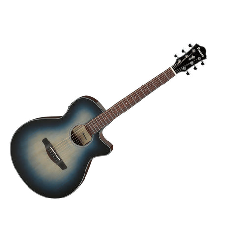 Guitarra electroacústica Ibanez AEG50-IBH Indigo Blue Burst High Gloss, vista principal diagonal