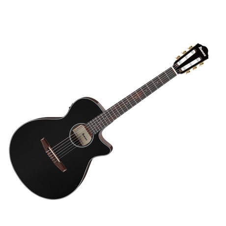 Guitarra electroacústica clásica Ibanez AEG50N-BKH Black High Gloss, vista principal diagonal