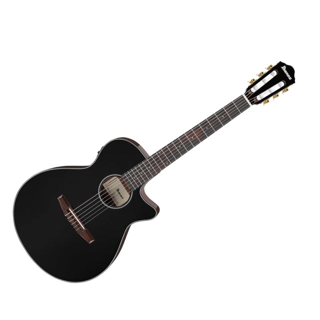 Guitarra electroacústica clásica Ibanez AEG50N-BKH Black High Gloss, vista principal diagonal