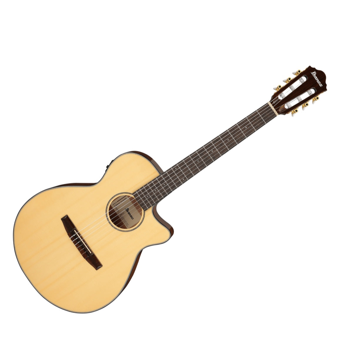 Guitarra electroacústica clásica Ibanez AEG50N-NT Natural High Gloss, vista principal diagonal