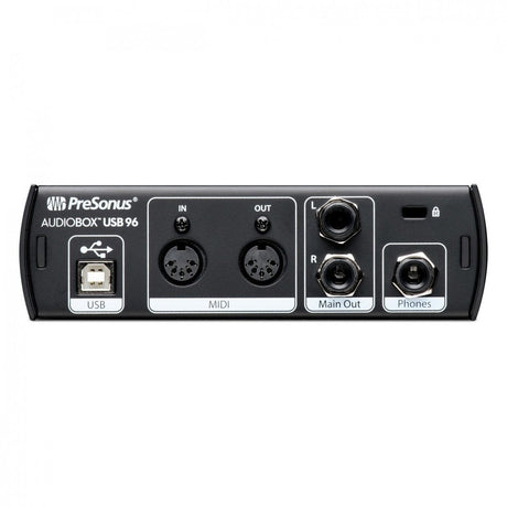 Interfaz PreSonus AudioBox USB 96 del kit Ultimate, panel posterior