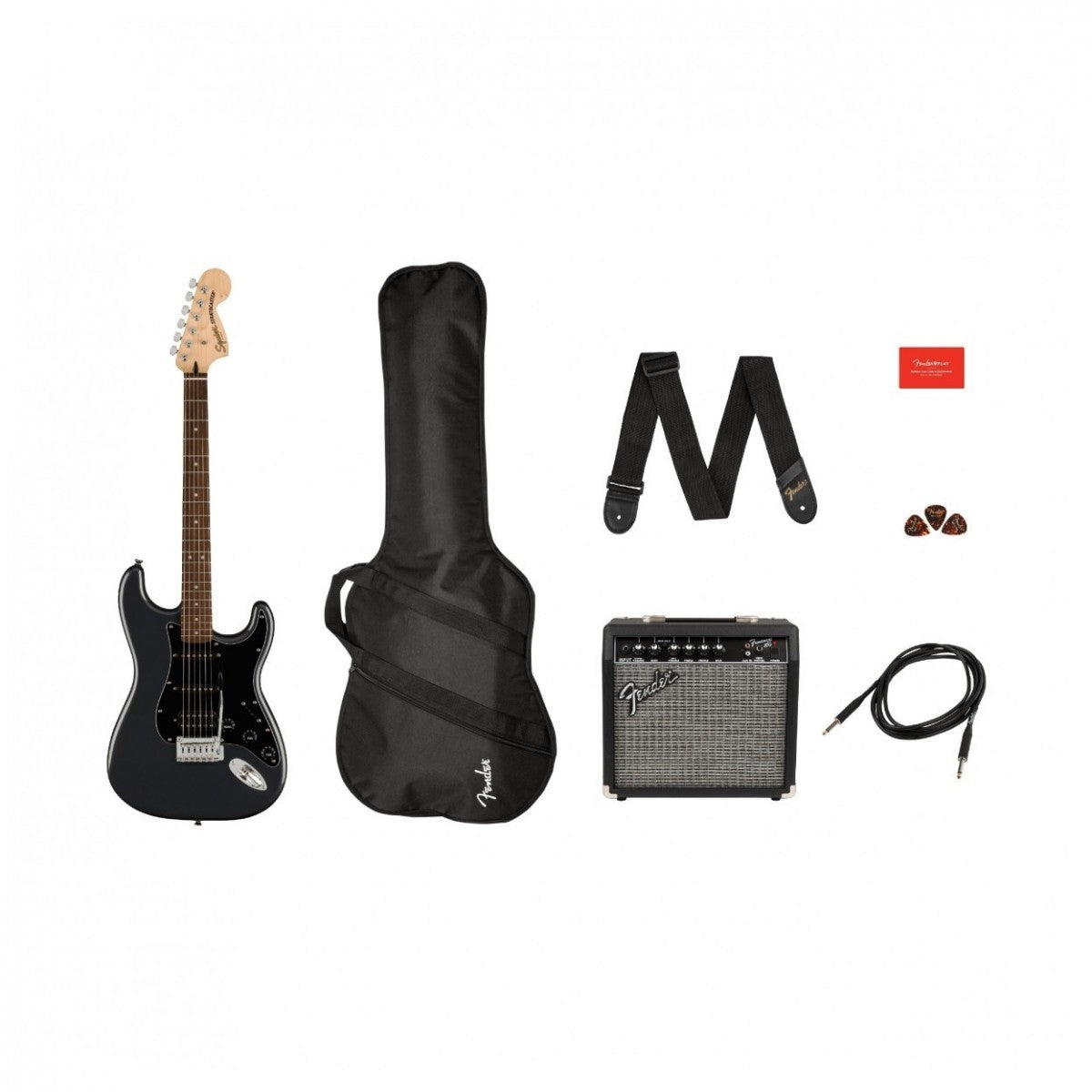 Combo Guitarra Eléctrica Fender Squier Affinity Stratocaster HSS Negro