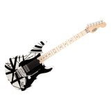 Guitarra eléctrica EVH Striped Series 5107902576 White with Black Stripes, vista principal diagonal