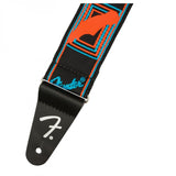 Correa Fender Neon Monogram Azul y Naranja