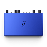 Focusrite Scarlett 2i2 Anniversary Edition, vista superior con logotipo histórico