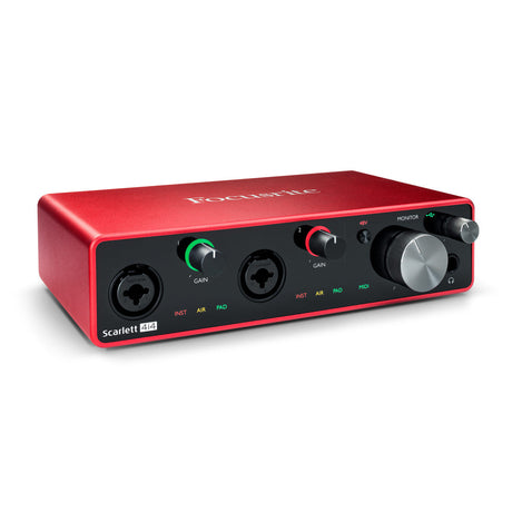 Focusrite Scarlett 4i4 3.ª generación, vista lateral izquierda