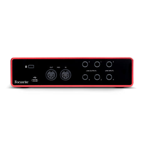 Focusrite Scarlett 4i4 3.ª generación, panel posterior